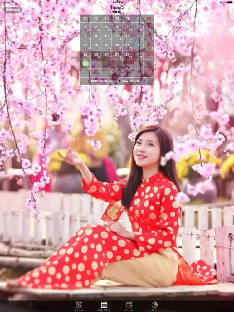 صور Lịch Tử Vi 2016 - Lịch Vạn Niên xem thông tin ngày, giờ hoàng đạo, tiết khí, xuất hành iPad 