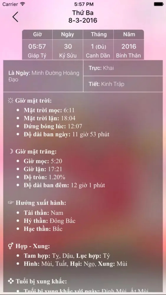 صور Lịch Tử Vi 2016 - Lịch Vạn Niên xem thông tin ngày, giờ hoàng đạo, tiết khí, xuất hành