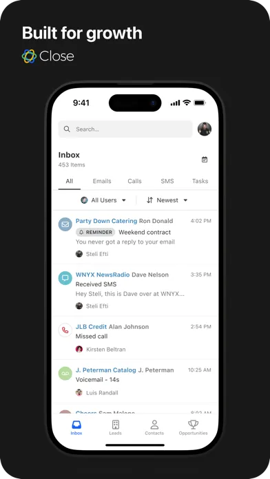 Close CRM Screenshots