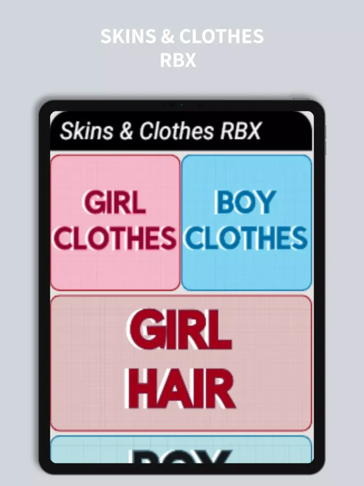 Capturas de tela do Skin and Clothe for RBX Avatar