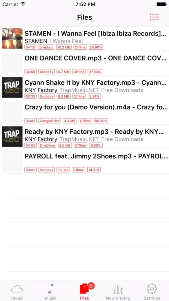 Capturas de tela do Cloud Play Pro - Music Player & Streamer for Dropbox, Google Drive, OneDrive, Box and iPod Library