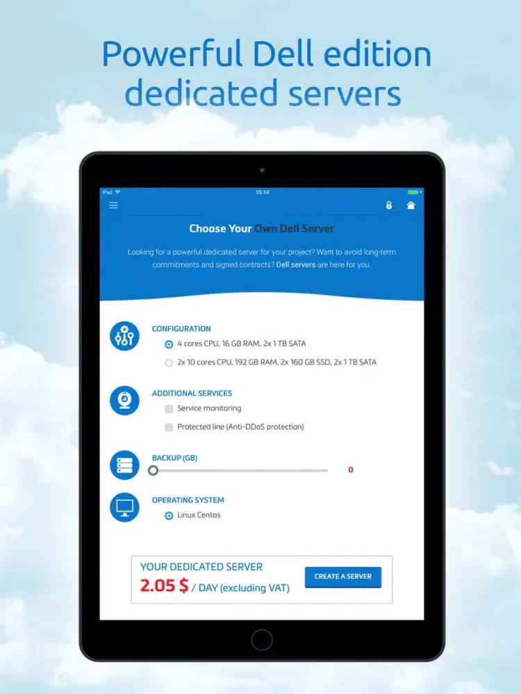 Zrzuty ekranu Dedicated Server: Reliable Servers for Your Data iPad 