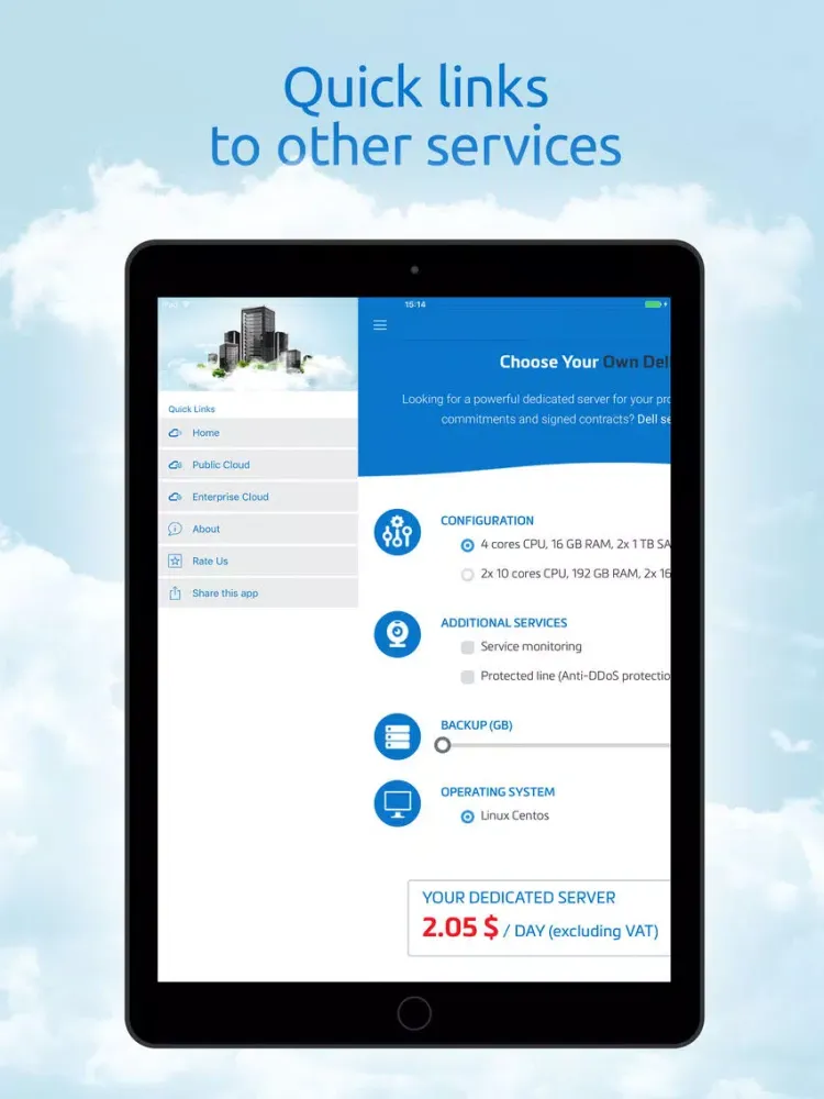Zrzuty ekranu Dedicated Server: Reliable Servers for Your Data iPad 