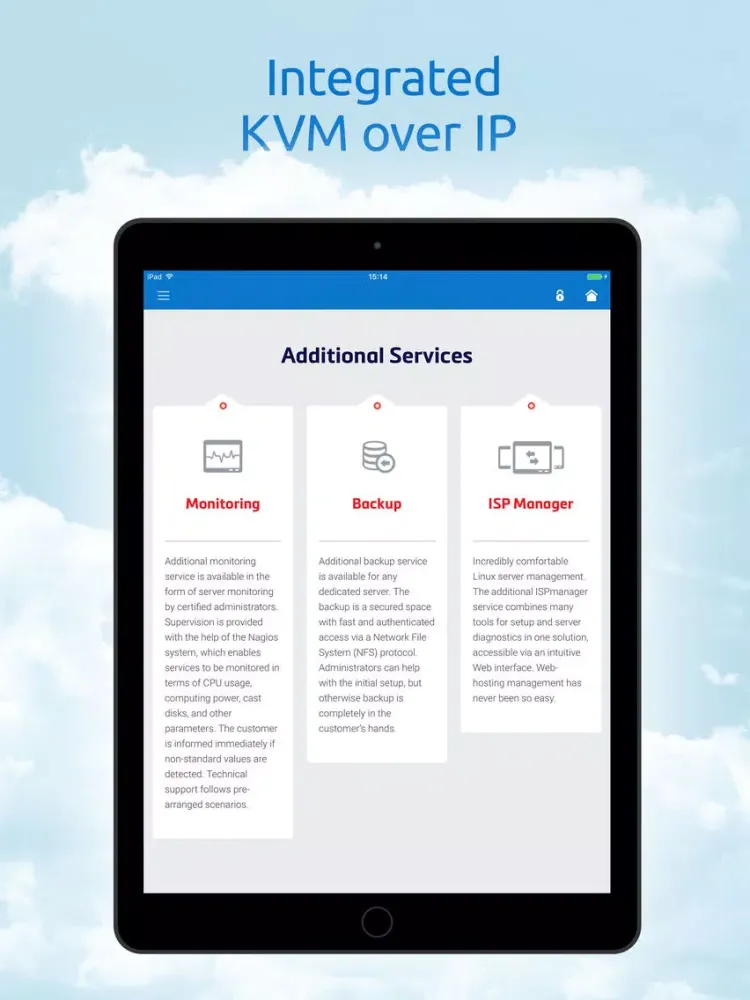 Zrzuty ekranu Dedicated Server: Reliable Servers for Your Data iPad 