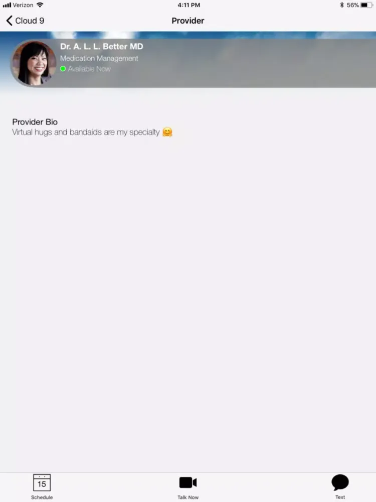 ภาพหน้าจอของ Cloud9Psych iPad 