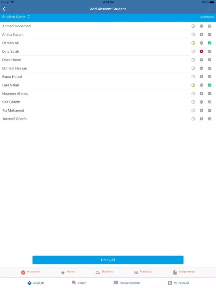 Ảnh chụp màn hình của EBIS iPad 