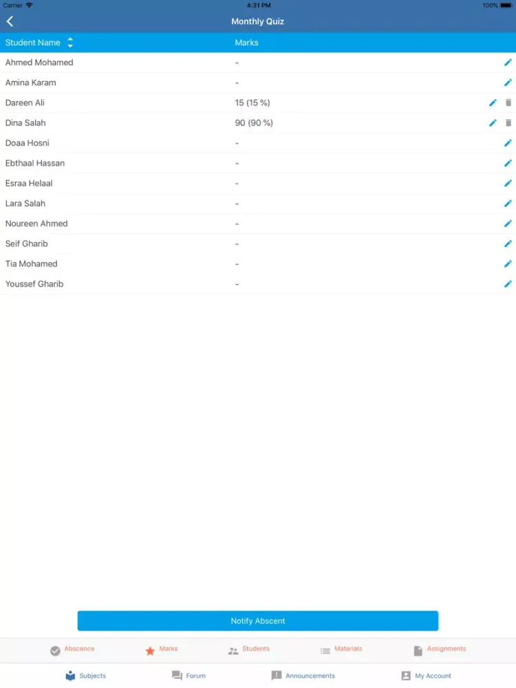Ảnh chụp màn hình của EBIS iPad 