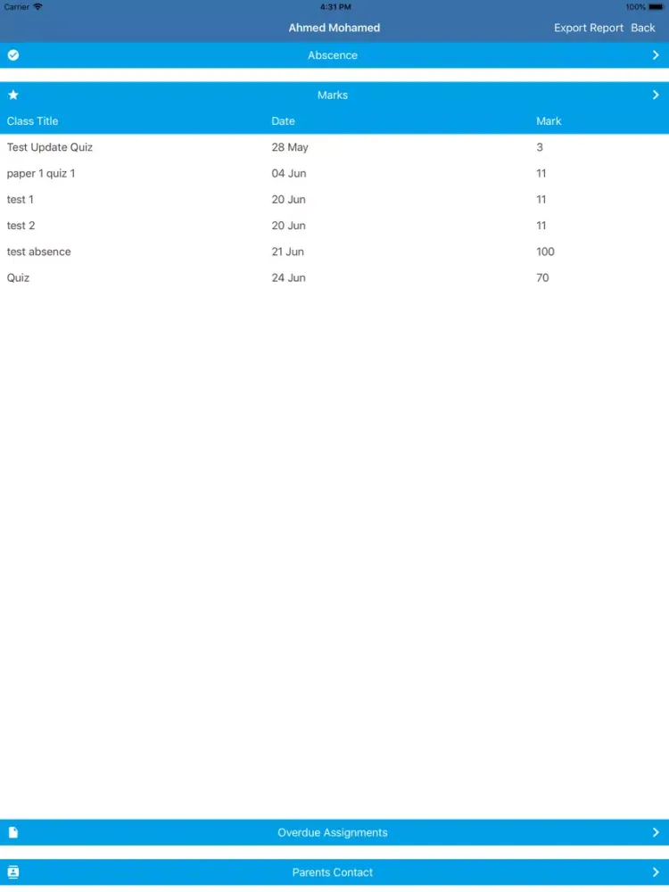 Ảnh chụp màn hình của EBIS iPad 