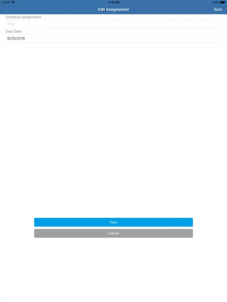 Ảnh chụp màn hình của EBIS iPad 
