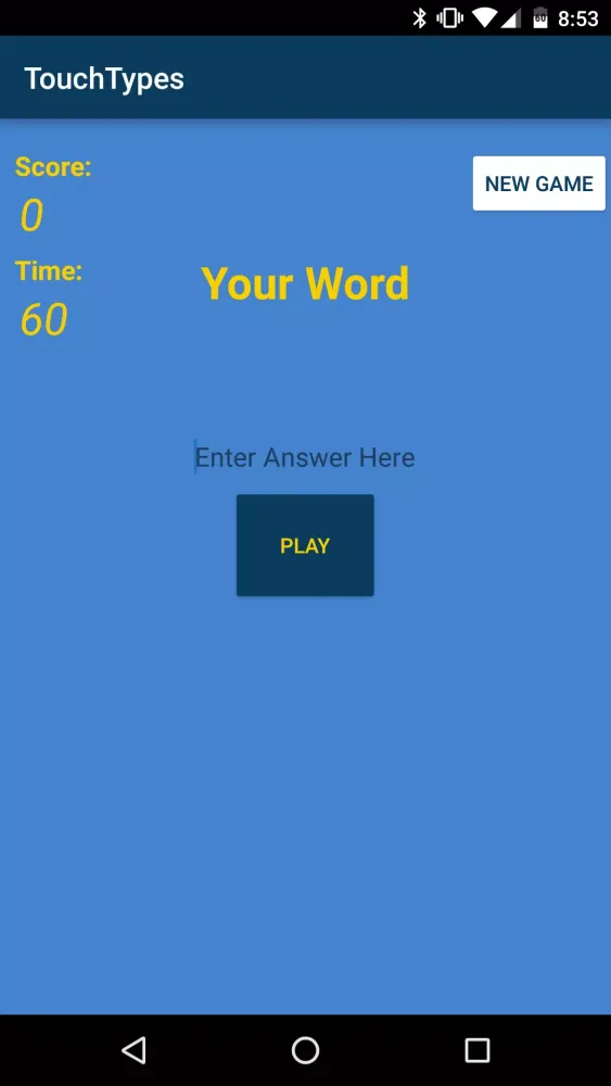 ภาพหน้าจอของ TouchTypes - Typing Test