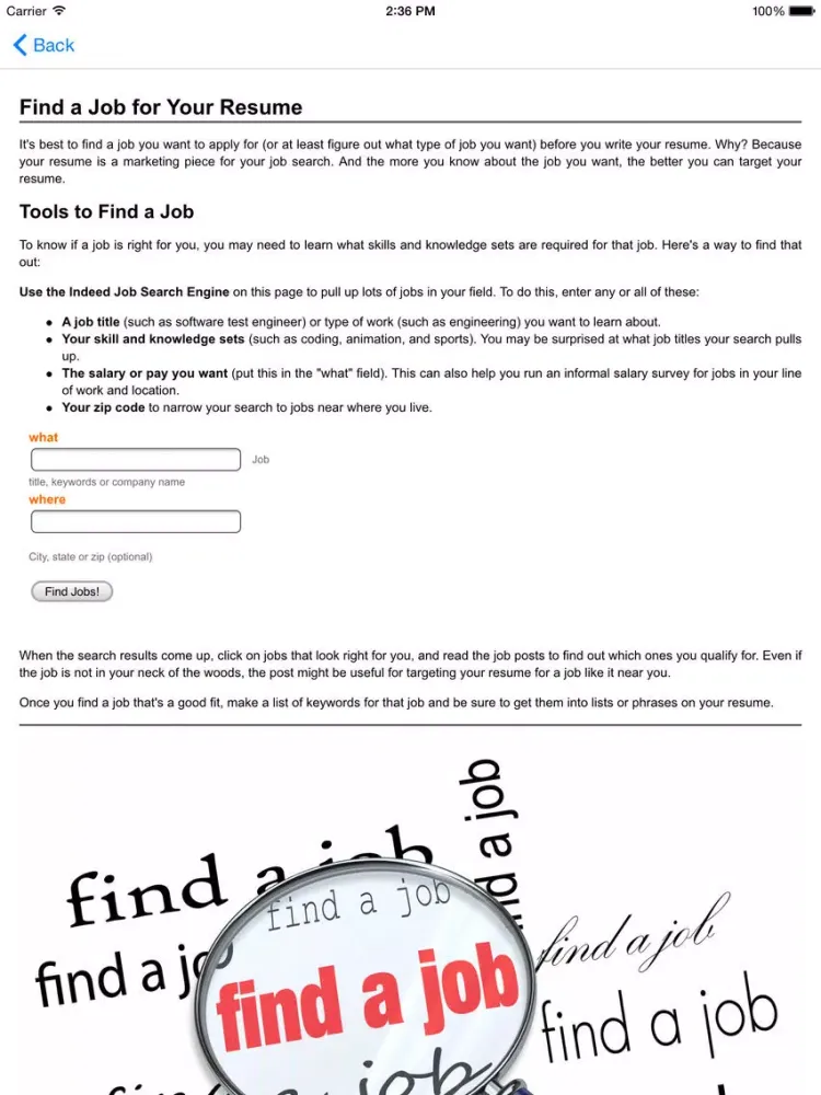 Guide to writing the perfect Curriculum Vitae (Résumé) iPad 应用截图