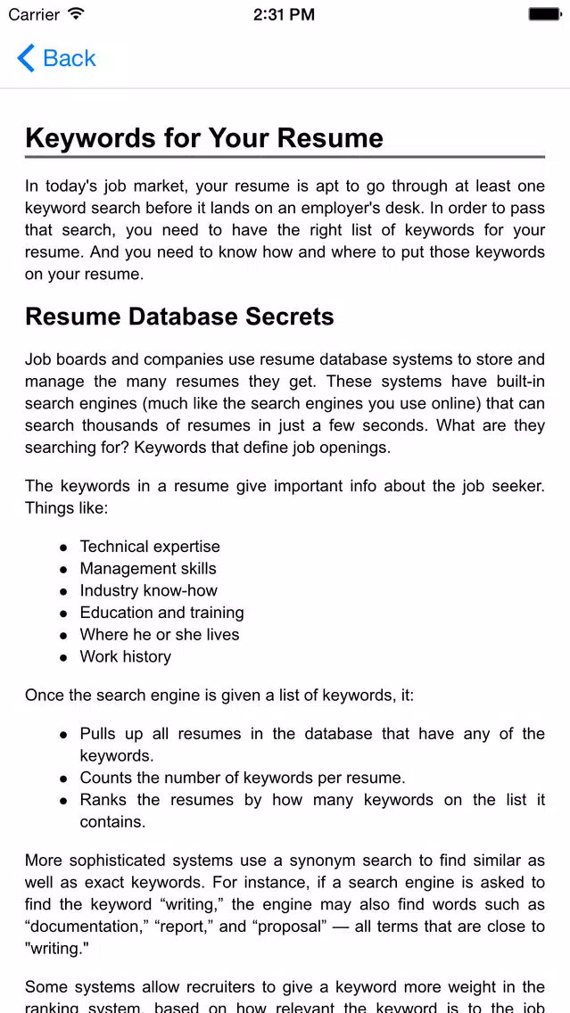 Guide to writing the perfect Curriculum Vitae (Résumé)應用截圖