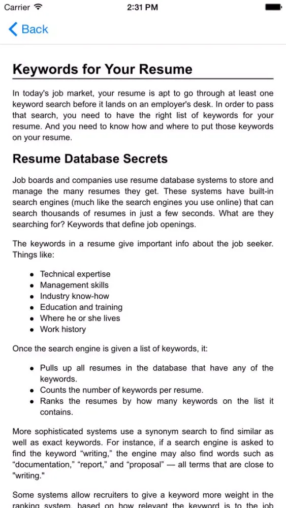 Guide to writing the perfect Curriculum Vitae (Résumé)应用截图