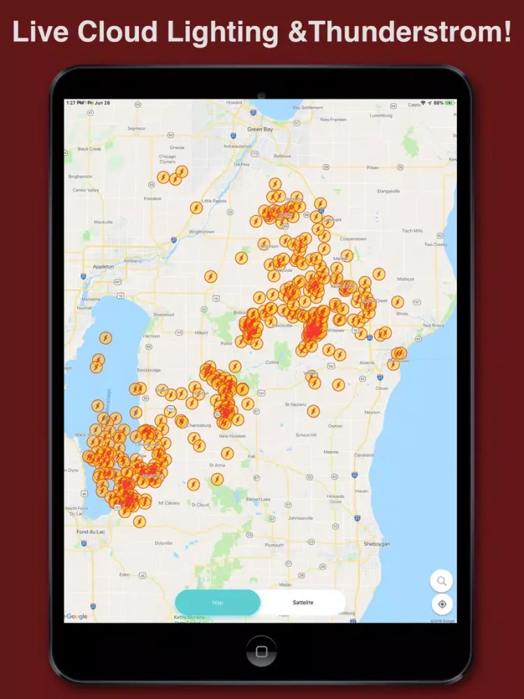 تصاویر Live Cloud Lightning Radar Pro iPad 