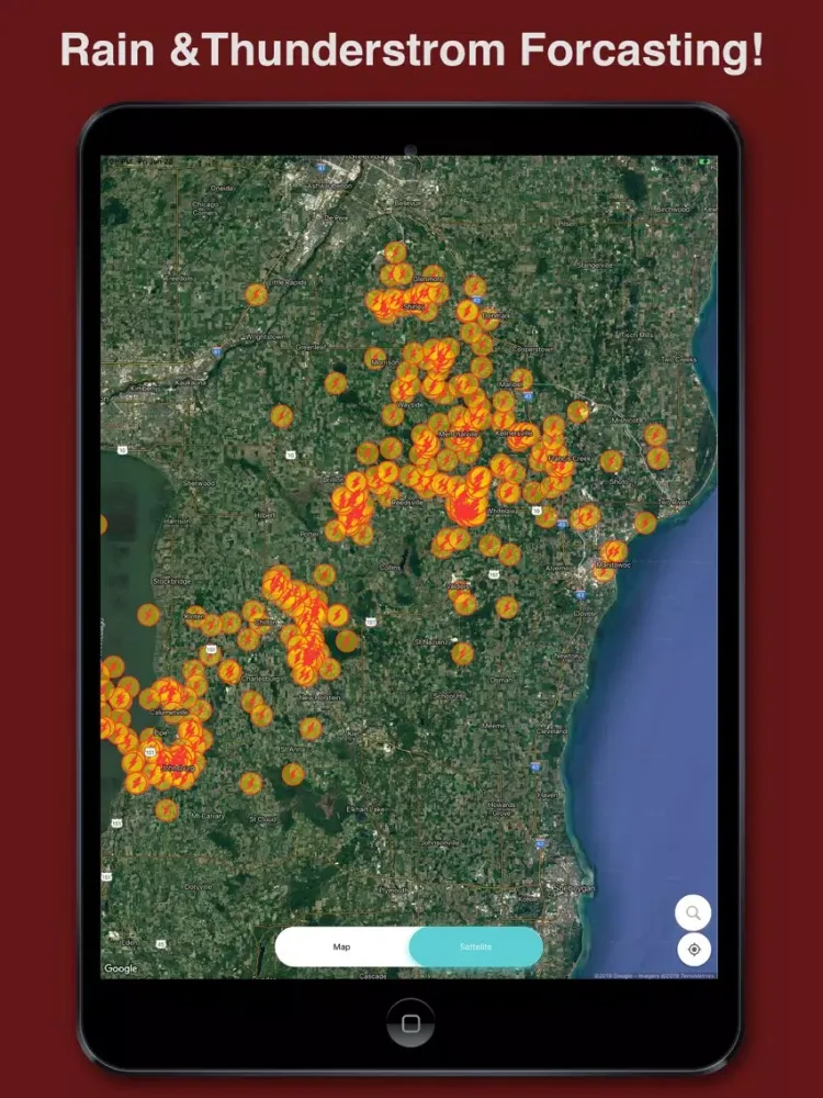 تصاویر Live Cloud Lightning Radar Pro iPad 