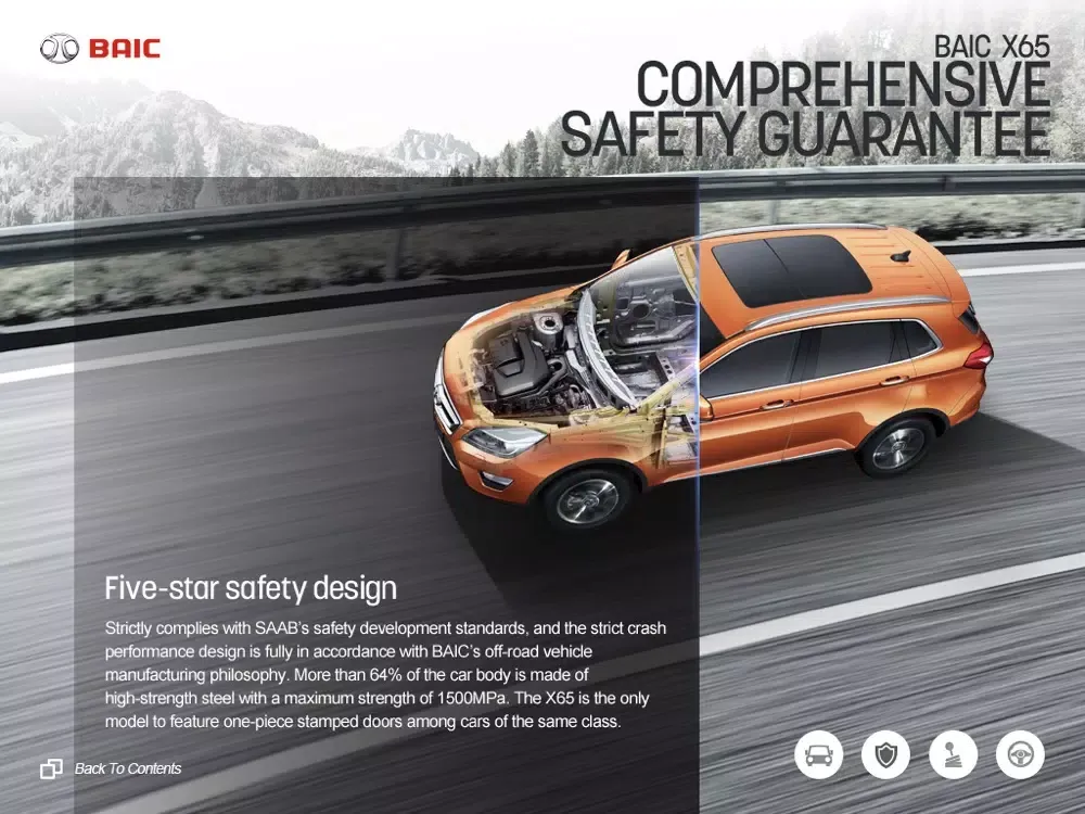ภาพหน้าจอของ BAIC X65 iPad 