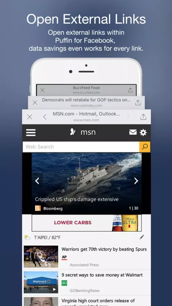 Tangkapan layar Puffin for Facebook