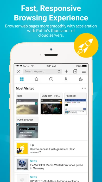 Tangkapan layar Puffin Browser Pro