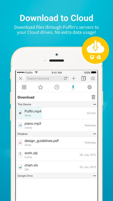 Tangkapan layar Puffin Browser Pro