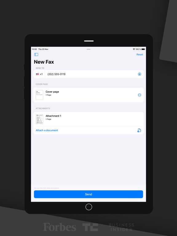 FAX from iPhone - Send Doc iPad 应用截图