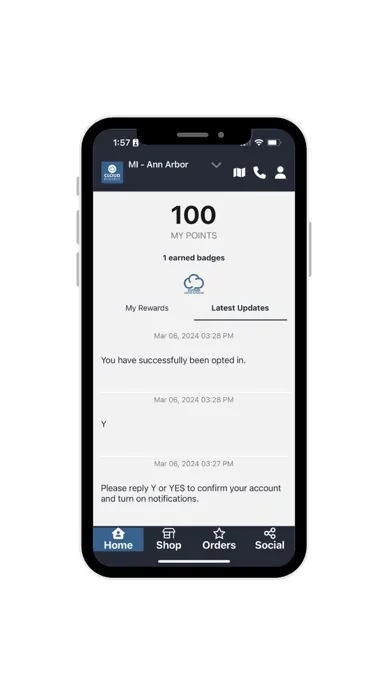 ภาพหน้าจอของ Cloud Rewards