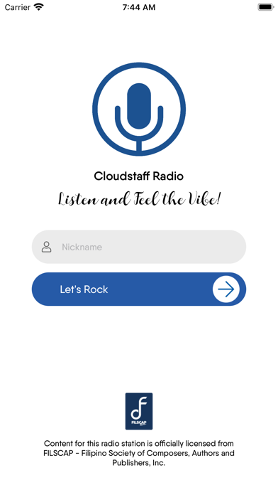 ภาพหน้าจอของ Cloudstaff Radio