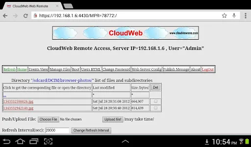 Capturas de pantalla de CloudWeb - File & Web Server