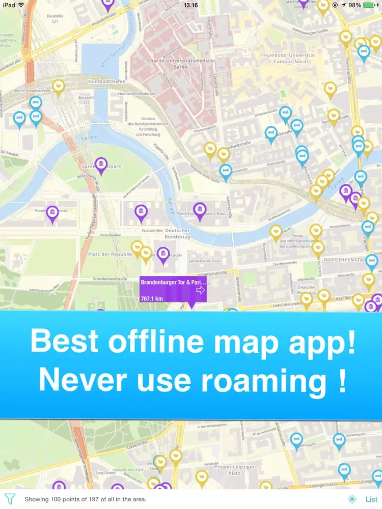 Ảnh chụp màn hình của Berlin, Germany - Offline Guide - iPad 