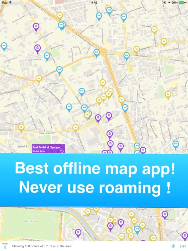 Bucharest, Romania - Offline Guide - iPad  Screenshots