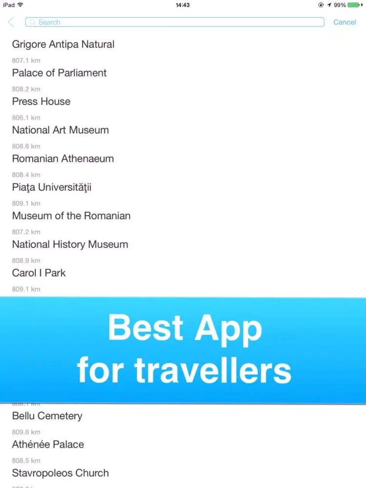 Bucharest, Romania - Offline Guide - iPad  Screenshots