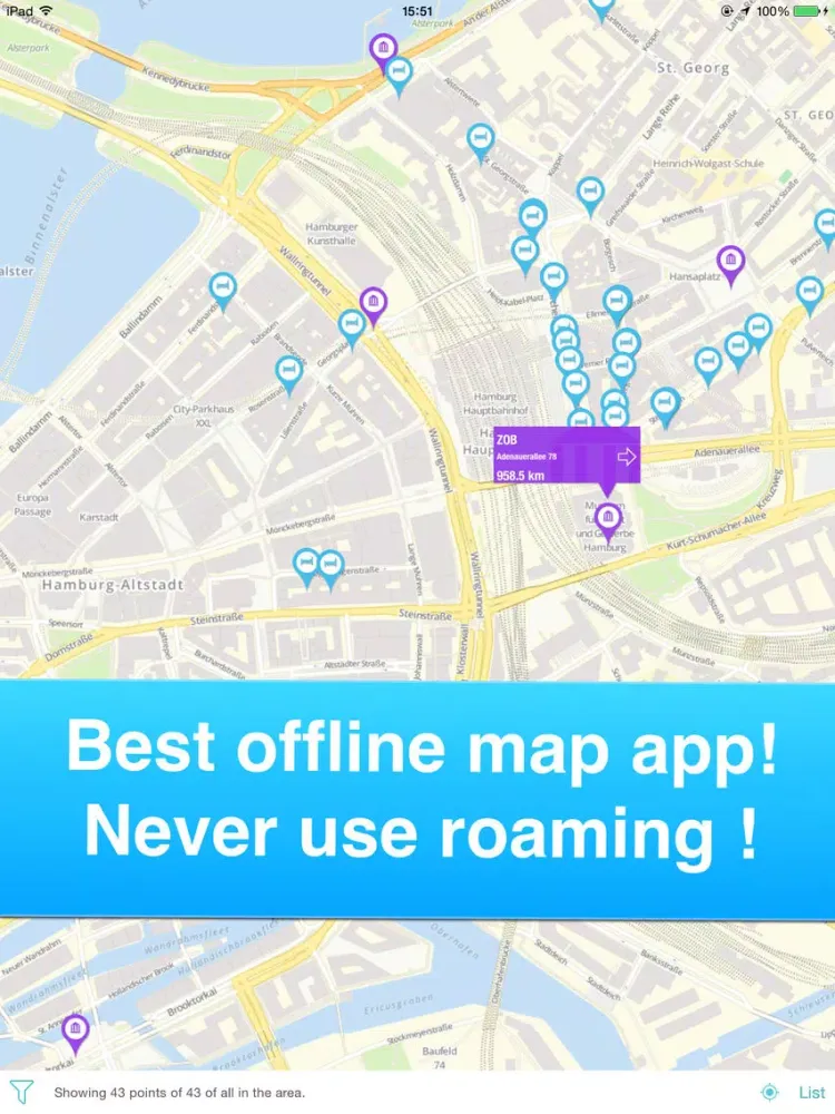 Hamburg, Germany - Offline Guide - iPad 应用截图