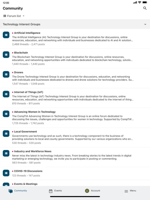 CompTIA Community iPad 应用截图