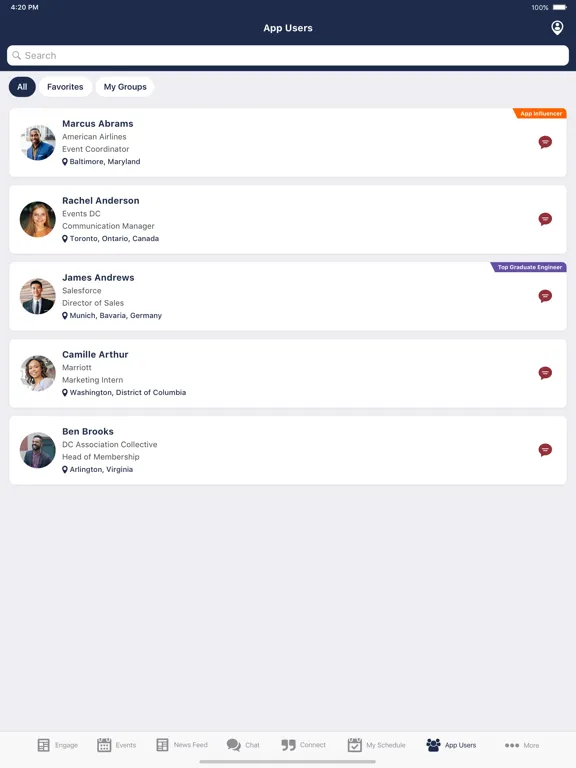 ELFA Engage iPad  Screenshots