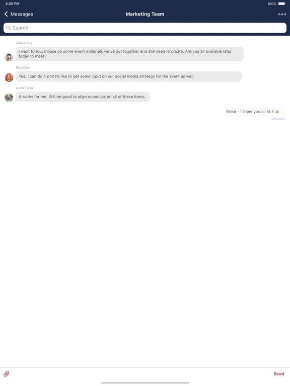 ELFA Engage iPad  Screenshots