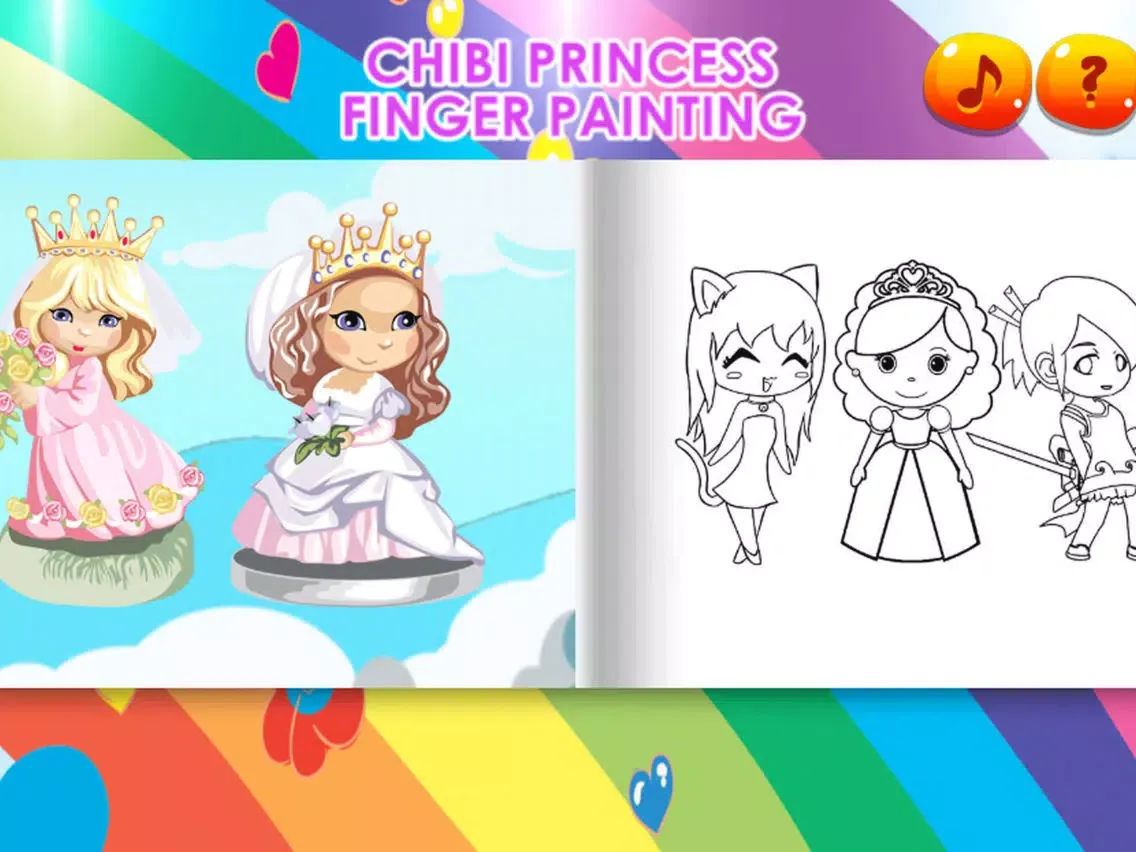 Capturas de pantalla de Coloring pages Chibi Princess Finger Painting book iPad 