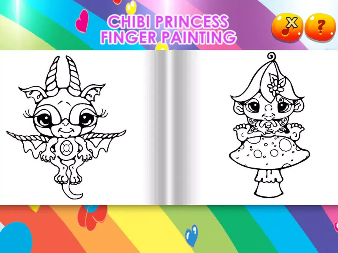 Capturas de pantalla de Coloring pages Chibi Princess Finger Painting book iPad 