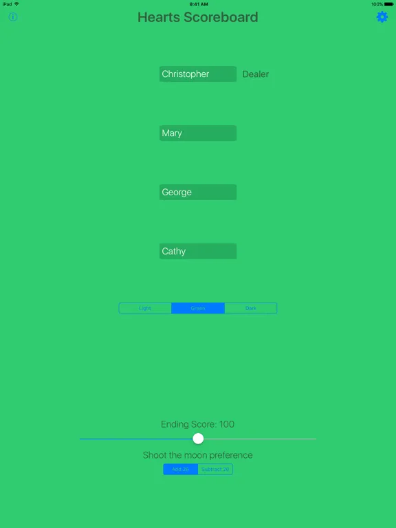 Captures d'écran de Hearts Scoreboard - Keep Track of your Hearts Scores! iPad 