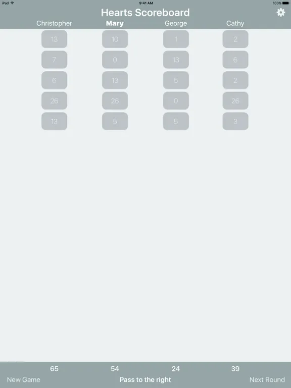 Captures d'écran de Hearts Scoreboard - Keep Track of your Hearts Scores! iPad 