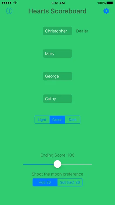 Captures d'écran de Hearts Scoreboard - Keep Track of your Hearts Scores!