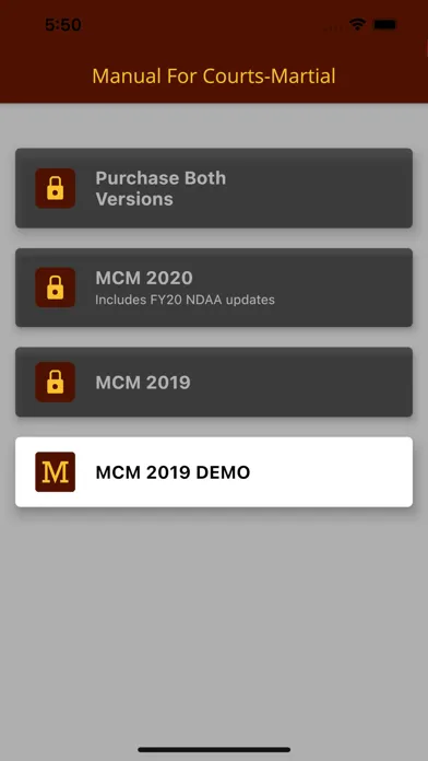 Screenshot di Manual for Courts-Martial