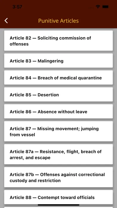 Screenshot di Manual for Courts-Martial