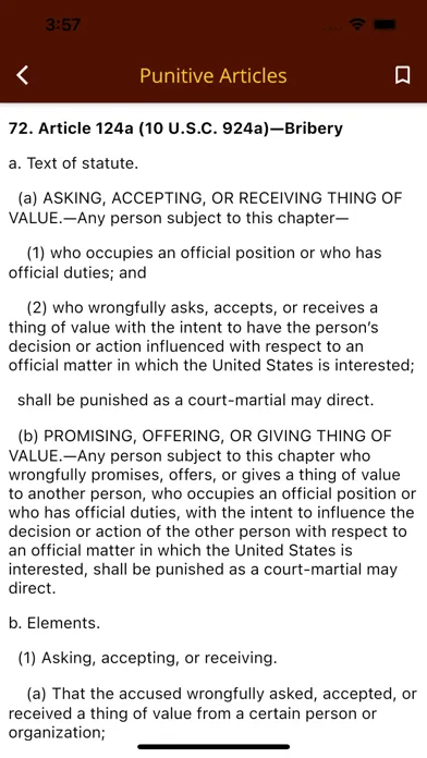 Screenshot di Manual for Courts-Martial