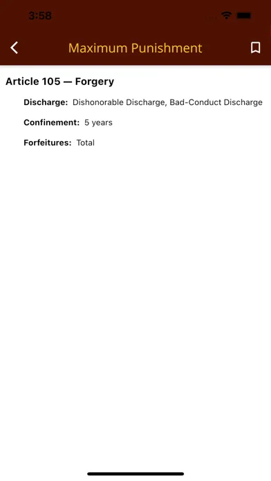Screenshot di Manual for Courts-Martial