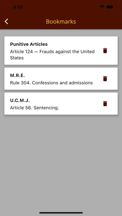 Screenshot di Manual for Courts-Martial