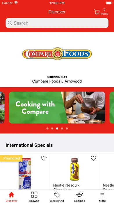 Capturas de tela do Compare Foods Online