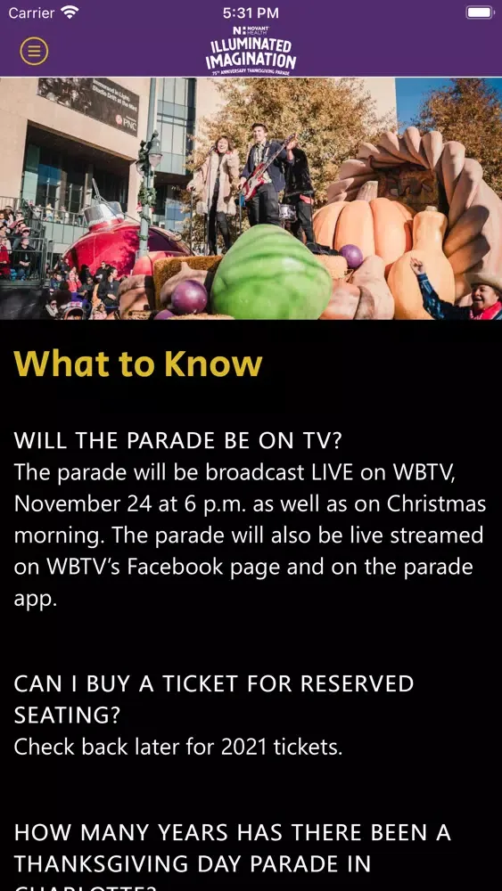 CLT Thanksgiving Parade স্ক্রিনশট