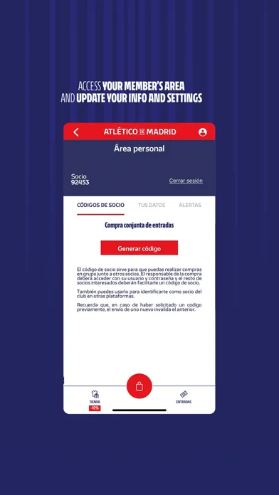 Capturas de tela do Atlético de Madrid