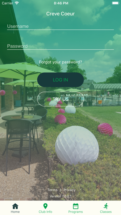 Tangkapan layar CCRC Tennis Mobile App
