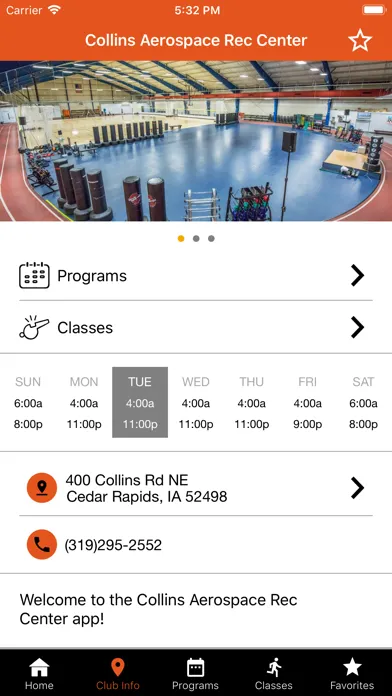Collins Aerospace Rec Center Screenshots