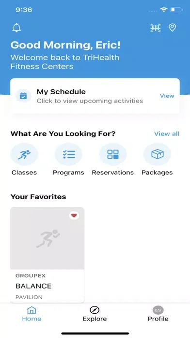 Screenshot di TriHealth Fitness Centers